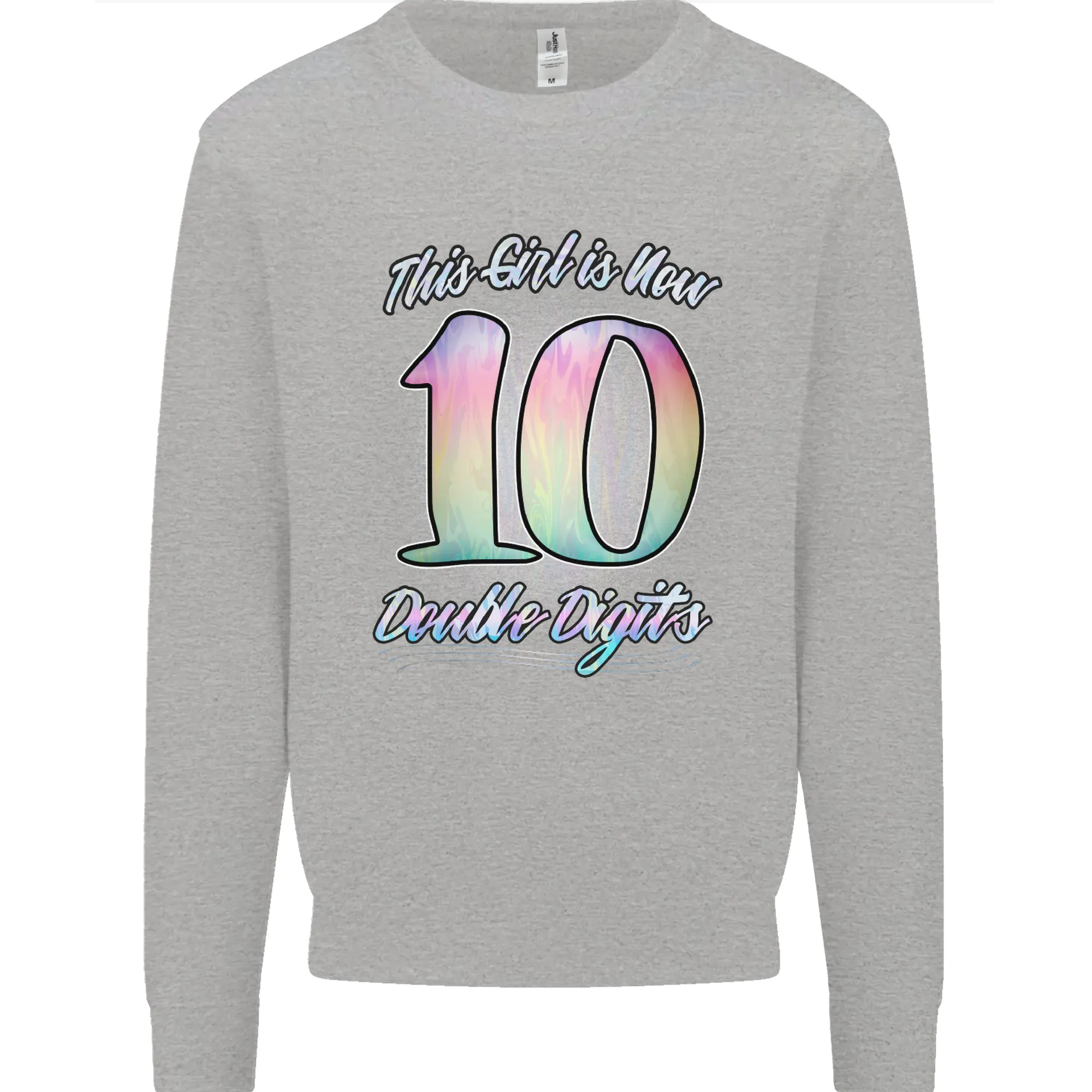 10 Year Old Birthday Girl Double Digits 10th Kids Sweatshirt Jumper