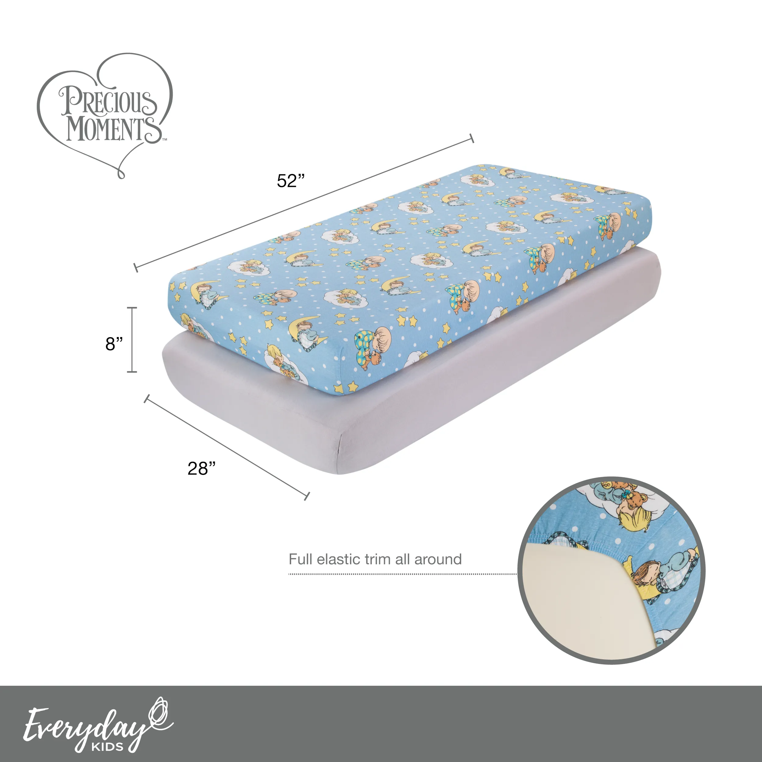 2 Pack Fitted Crib Sheets - Precious Moments Boys