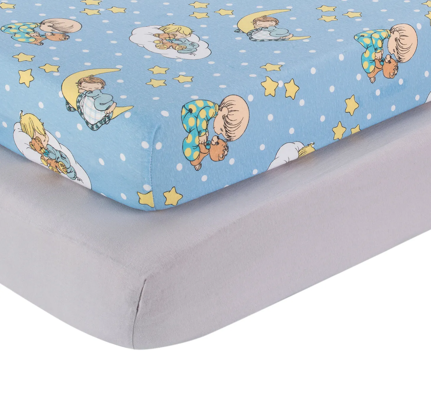 2 Pack Fitted Crib Sheets - Precious Moments Boys