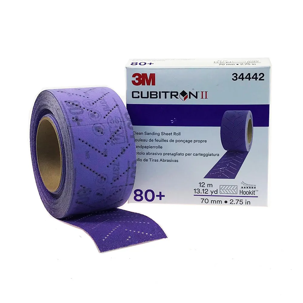 3M 34442 Cubitron II Clean Sanding Sheet Roll 80 Grit 70mm x 12m Hookit