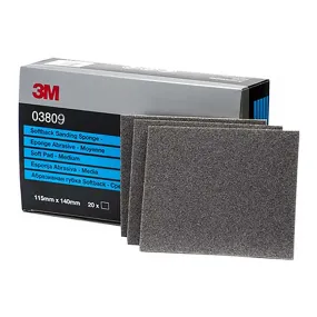 3M Softback Wet Or Dry Sanding Sponge Fine 115mm x 140mm 03809 x 20 Pack