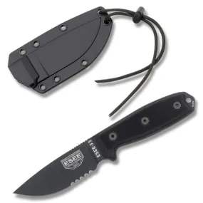 3Mil Serrated Edge,blk Hdl, Blk Blade