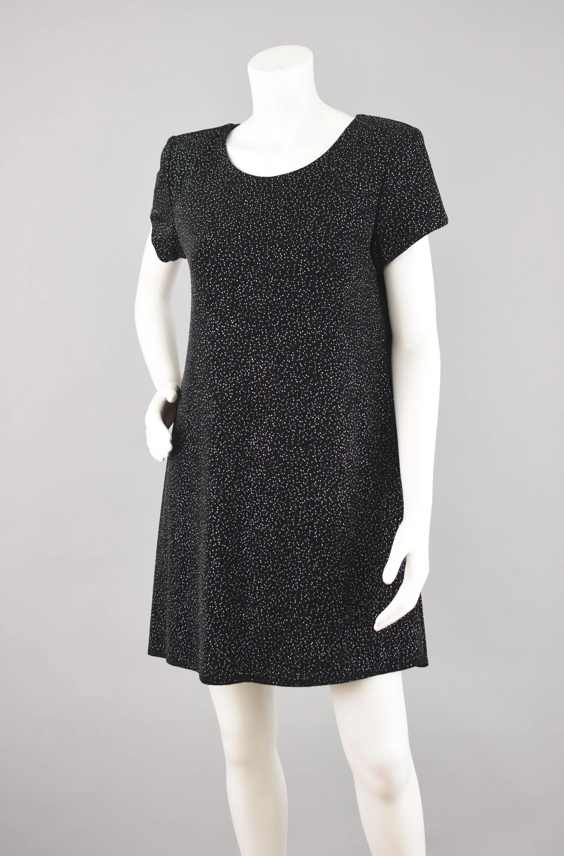 90s Black Metallic Sparkle Party Dress Women's Size 8