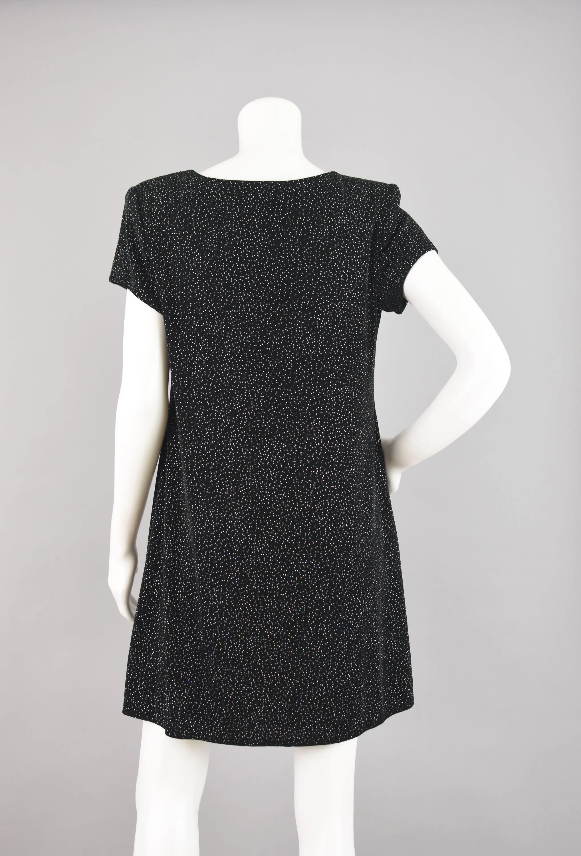 90s Black Metallic Sparkle Party Dress Women's Size 8