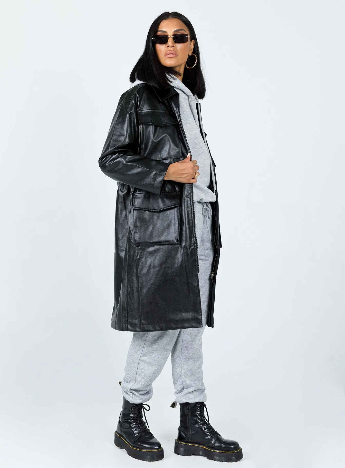 Aalto PU Coat Black