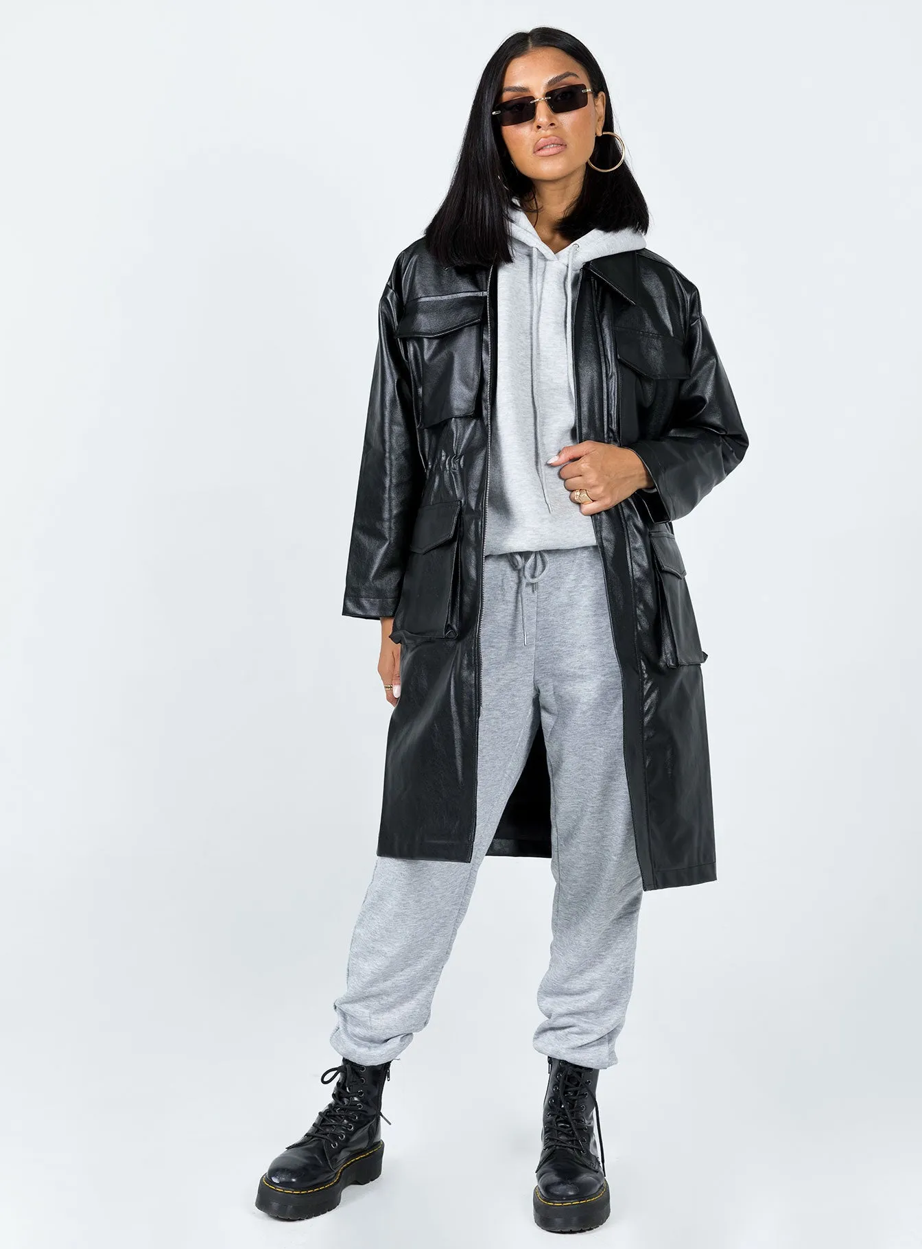 Aalto PU Coat Black