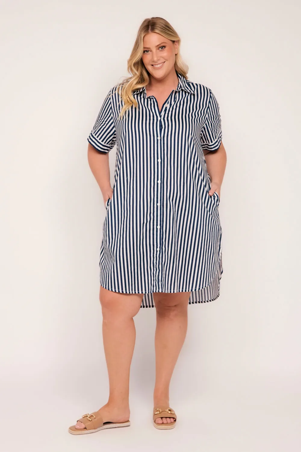 Abbey Resort Shirt Dress in Poolside