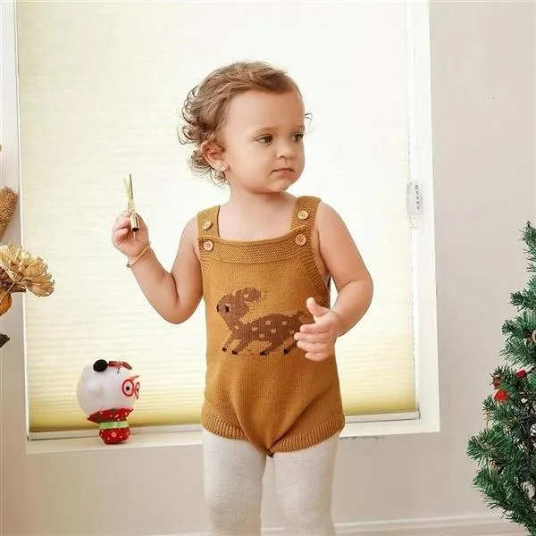 Adorable Baby Deer Crochet Bodysuit 5 Colors