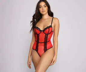 Adore Me Lace Trim Teddy