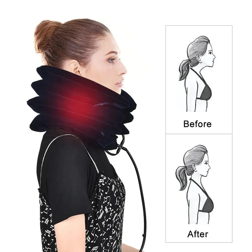 Air Inflatable Cervical Collar Neck Traction Tractor Support Massage Pillow Pain Relief Relax Health Care Neck Head Stretcher