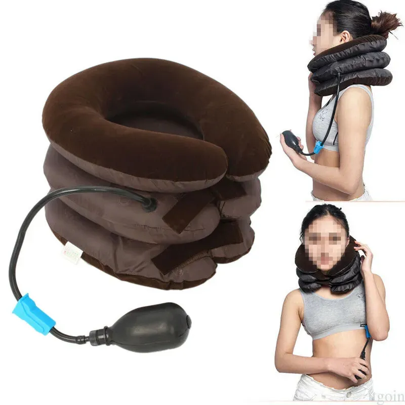 Air Inflatable Cervical Collar Neck Traction Tractor Support Massage Pillow Pain Relief Relax Health Care Neck Head Stretcher