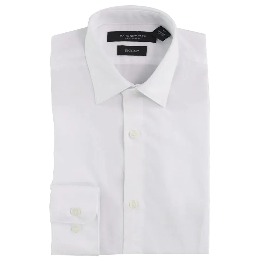 Andrew Marc New York Boys Solid White Dress Shirt