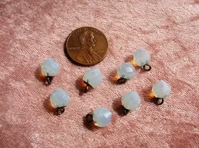 ANTIQUE Victorian OPALINE Faceted Glass Buttons,Gentlemens Waist Coat Buttons, Firey Opaline Faceted Honeycomb Ball Buttons, Collectible