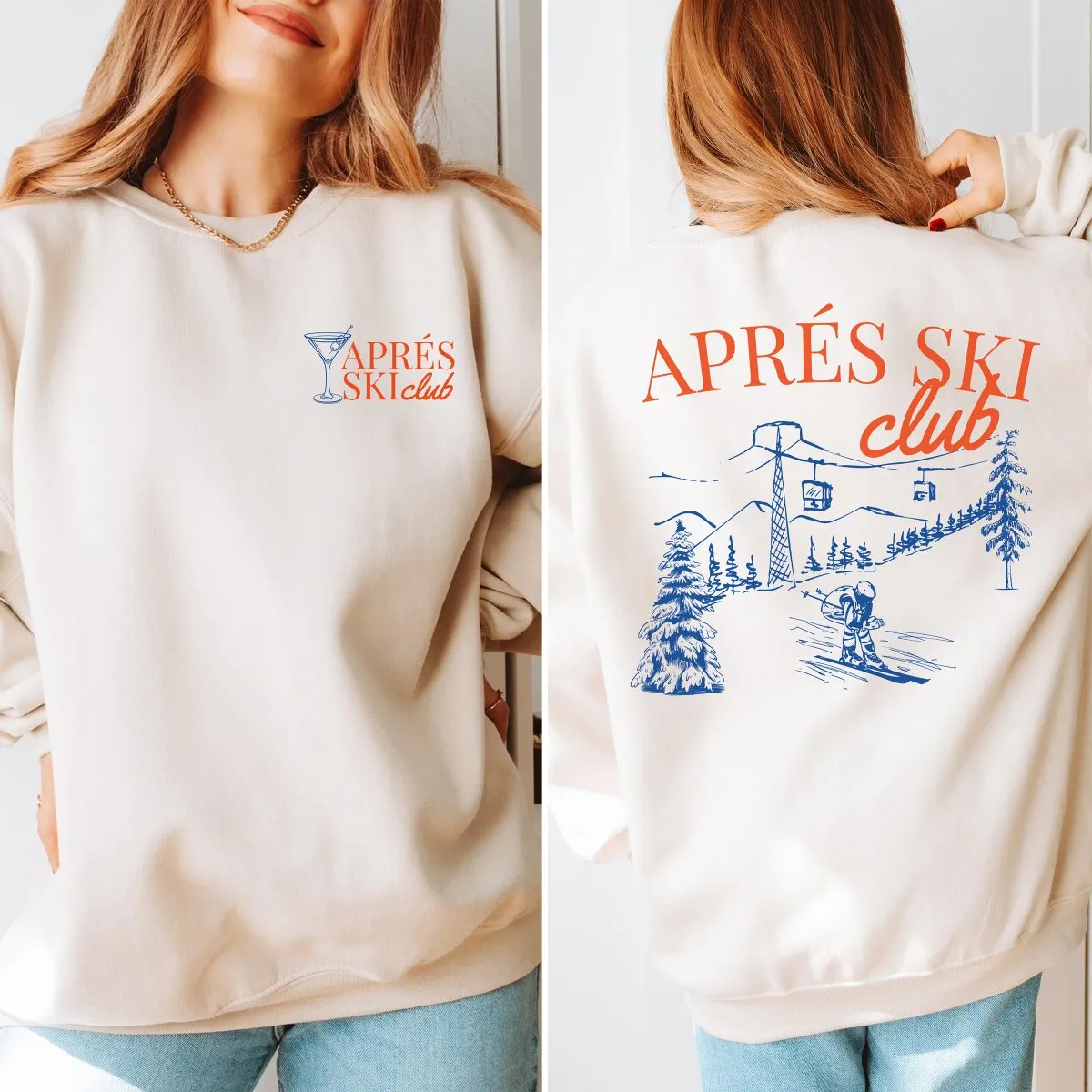 Apres Ski Club Front And Back Graphic Sweatshirt