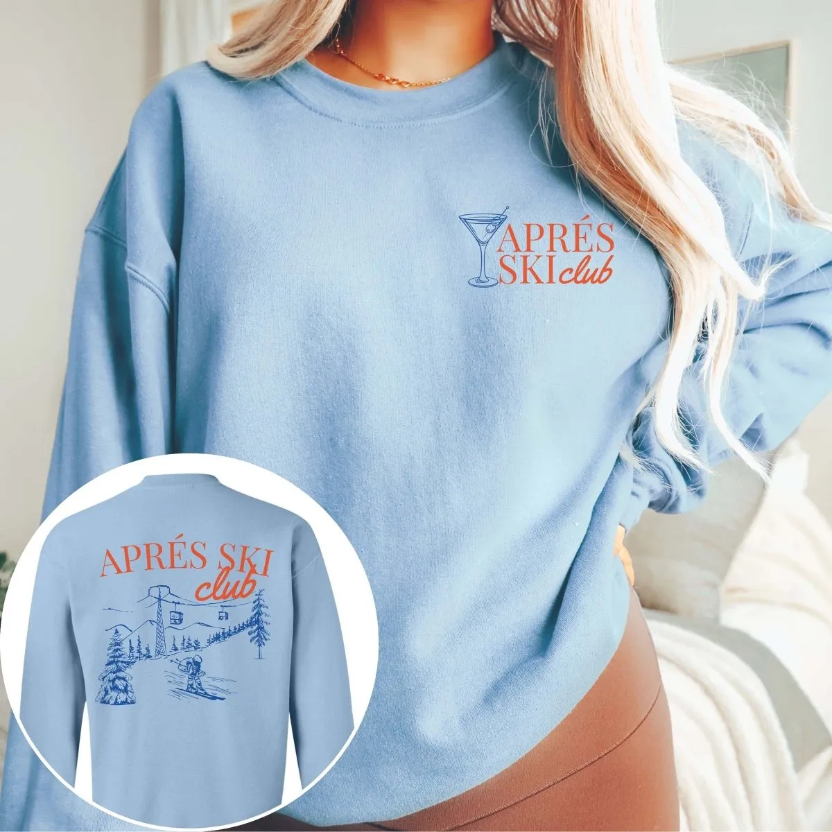 Apres Ski Club Front And Back Graphic Sweatshirt