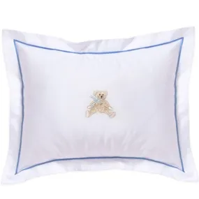 Baby Boudoir Pillow Cover in Bow Teddy Blue