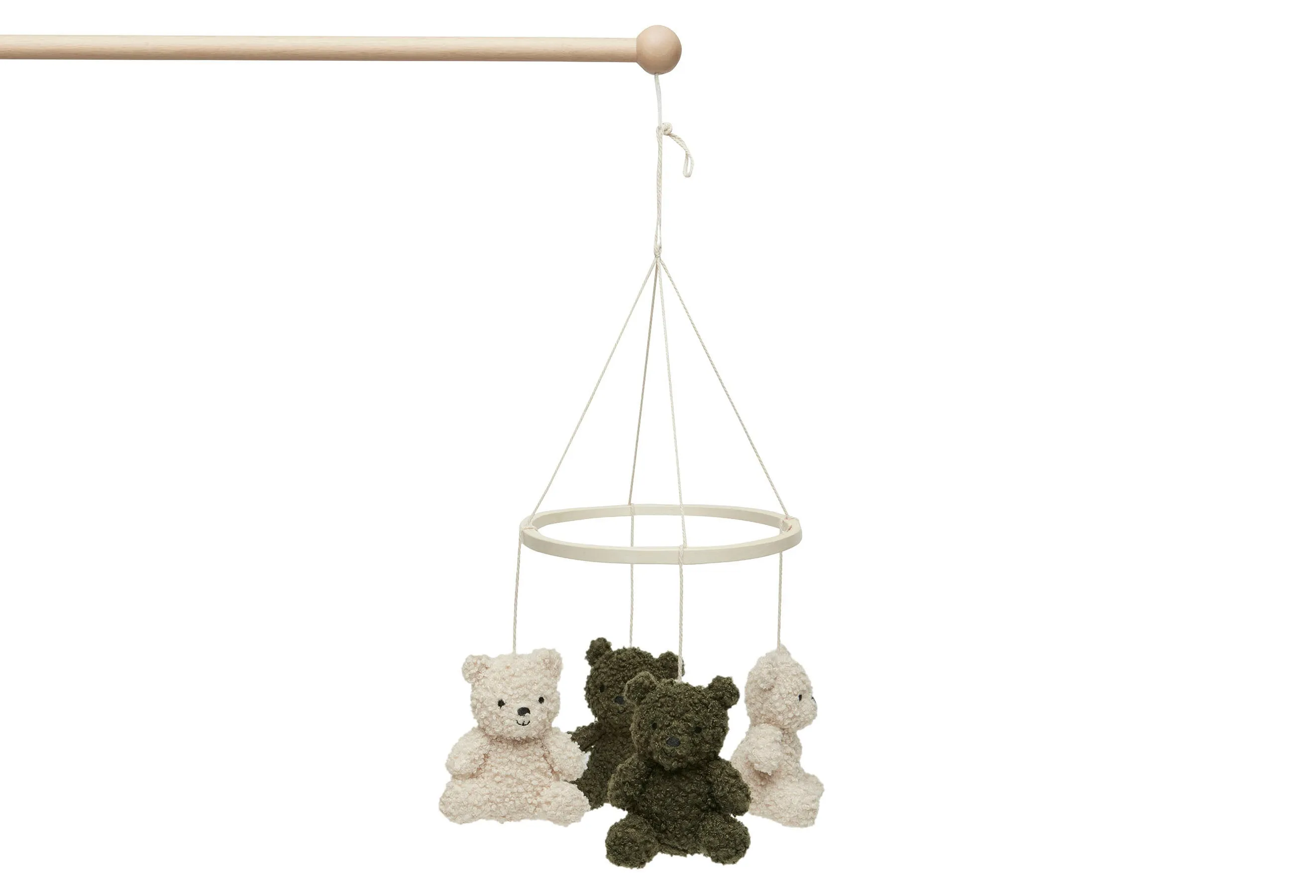 Baby Mobile - Teddy Bear - Leaf Green/Naturel