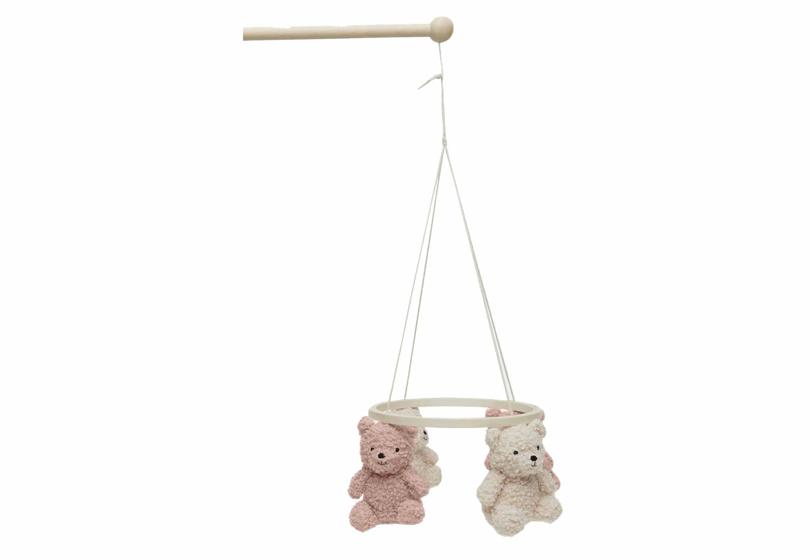 Baby Mobile Teddy Bear - Wild Rose/Natural