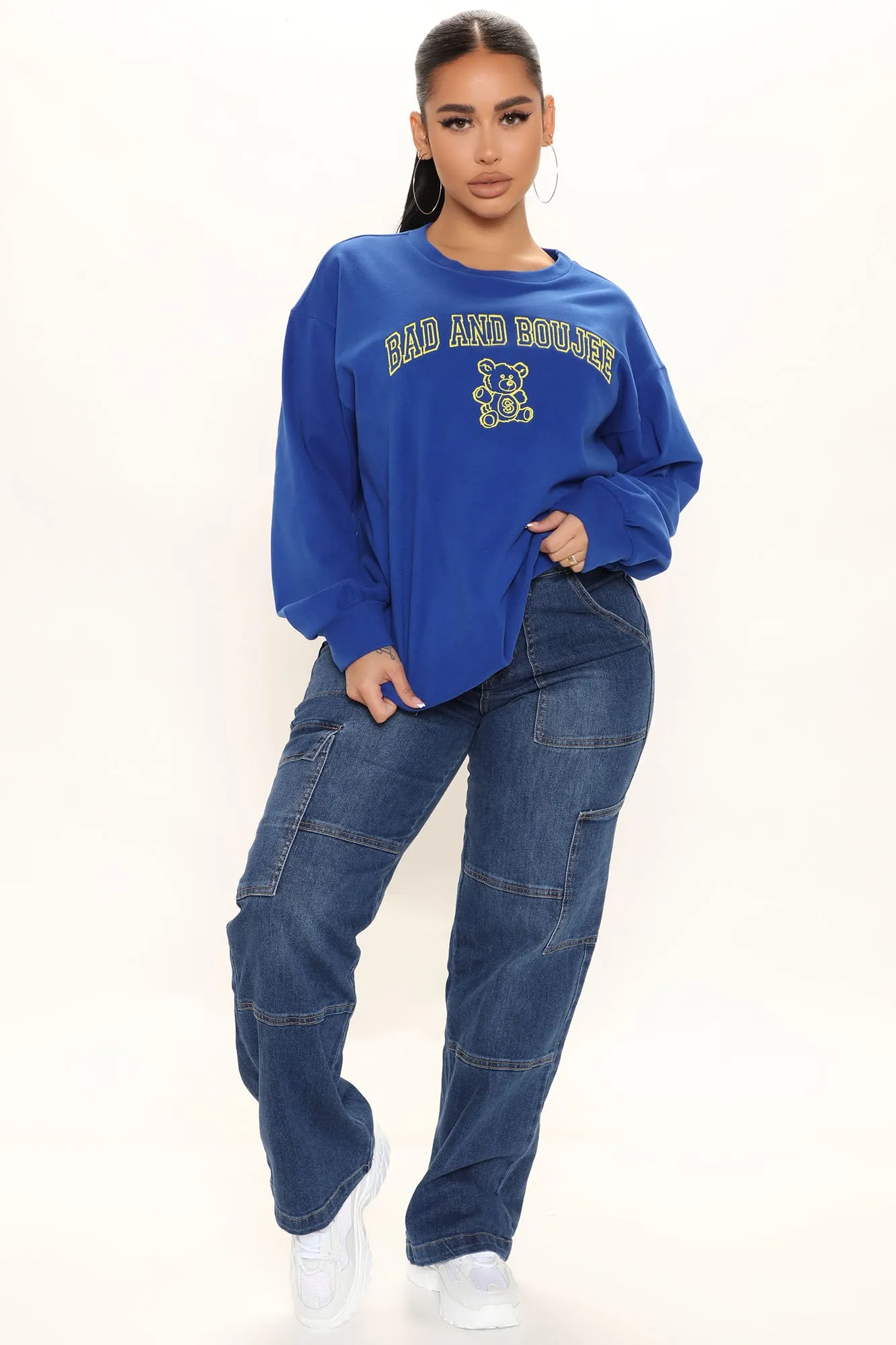 Bad And Boujee Teddy Sweatshirt - Royal