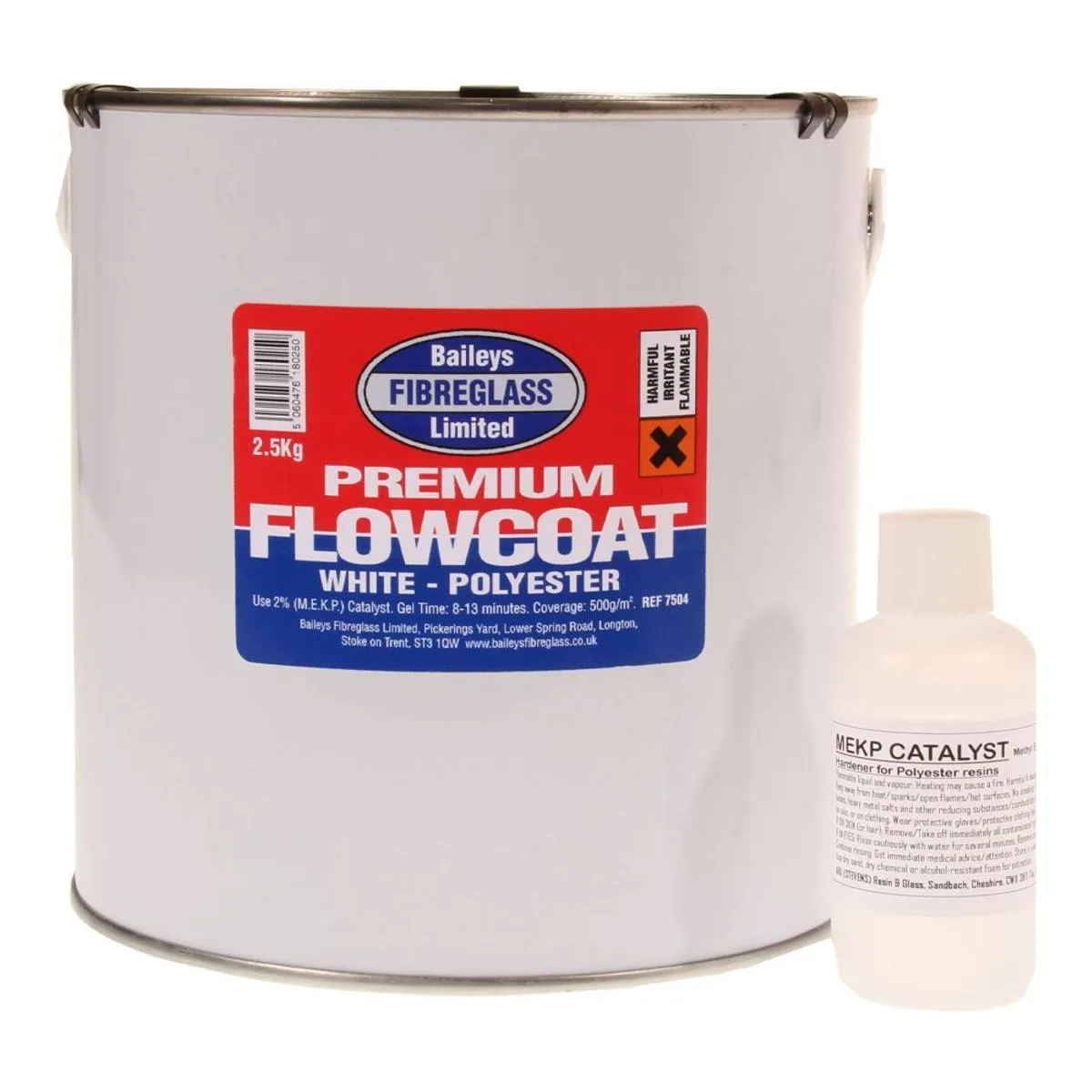 Baileys Fibreglass Flowcoat / Topcoat Brilliant White 2 5kg for Long Lasting