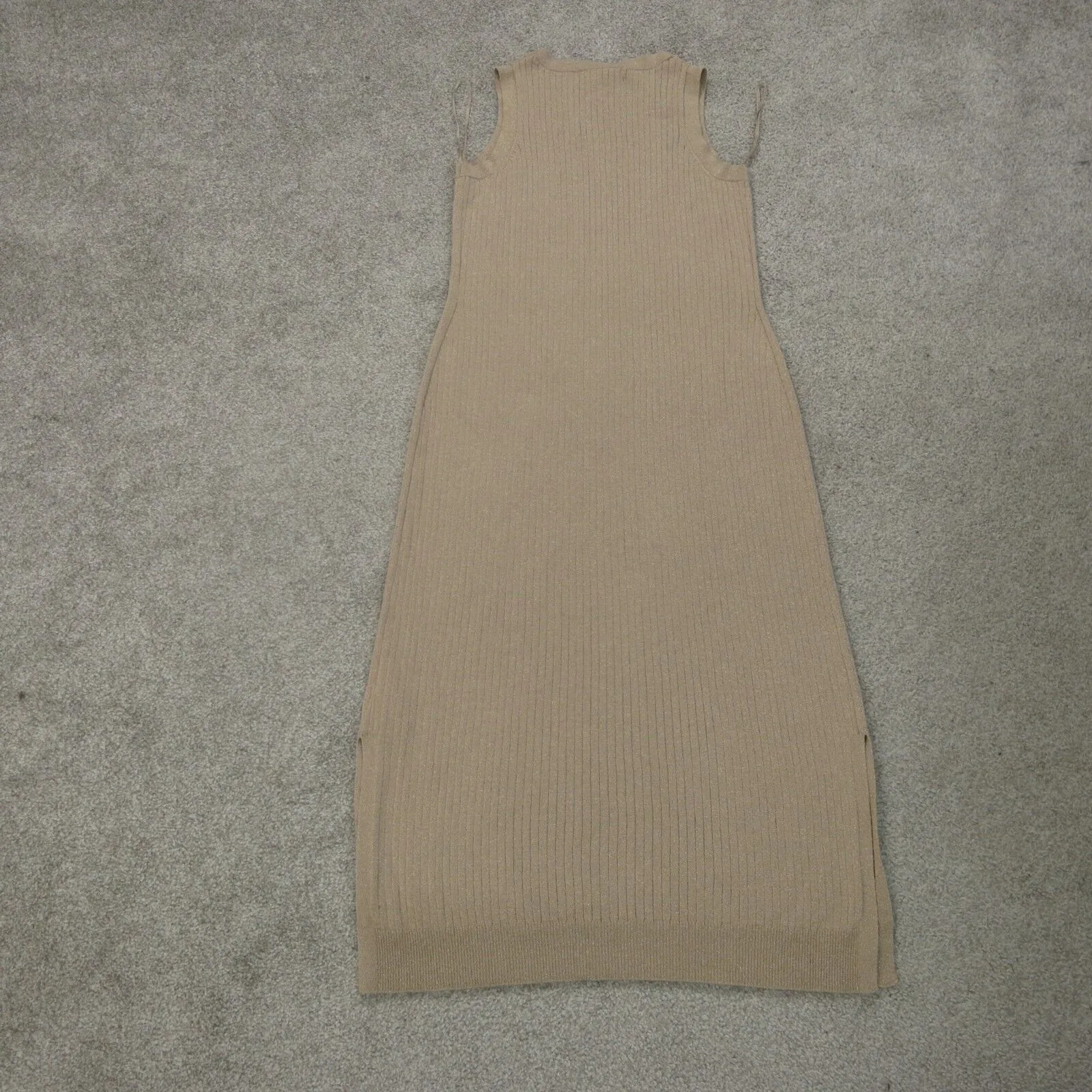 Banana Republic Dress Womens X Small Cream Sweater Dress Round Neck Sleeveless