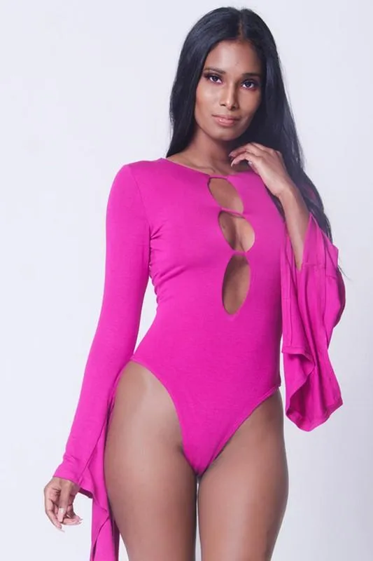 Bell Sleeve Cutout Bodysuit