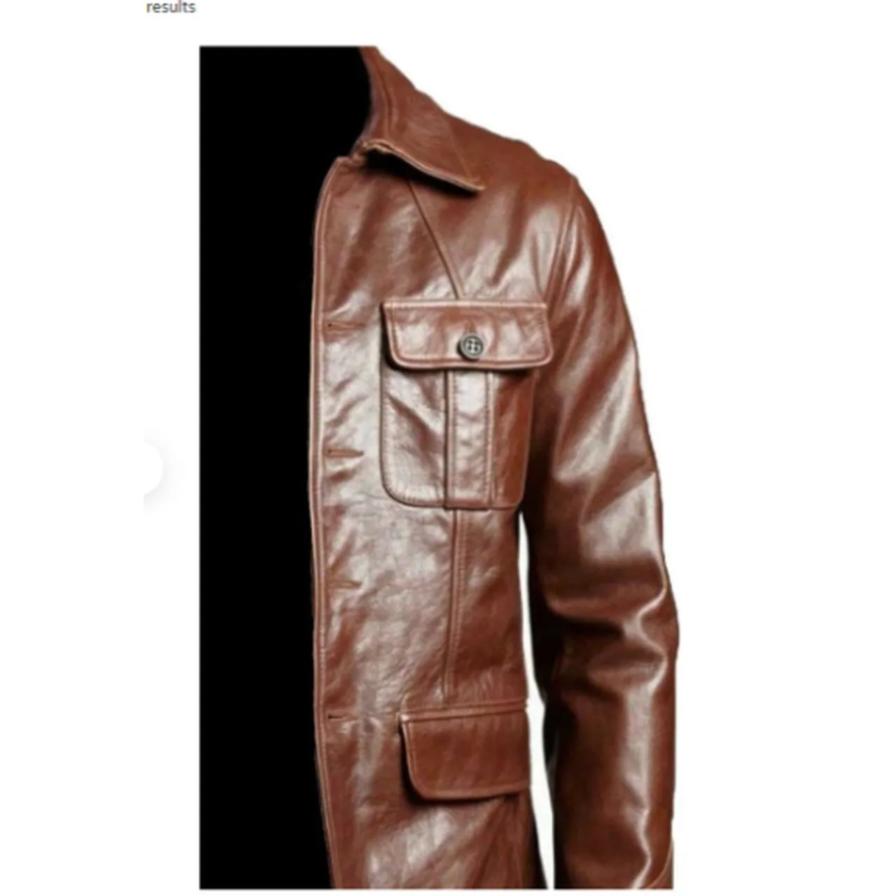 Blazer Coat Jacket For Men's Leather Brown Cafe Racer Sheepskin Bomber Top