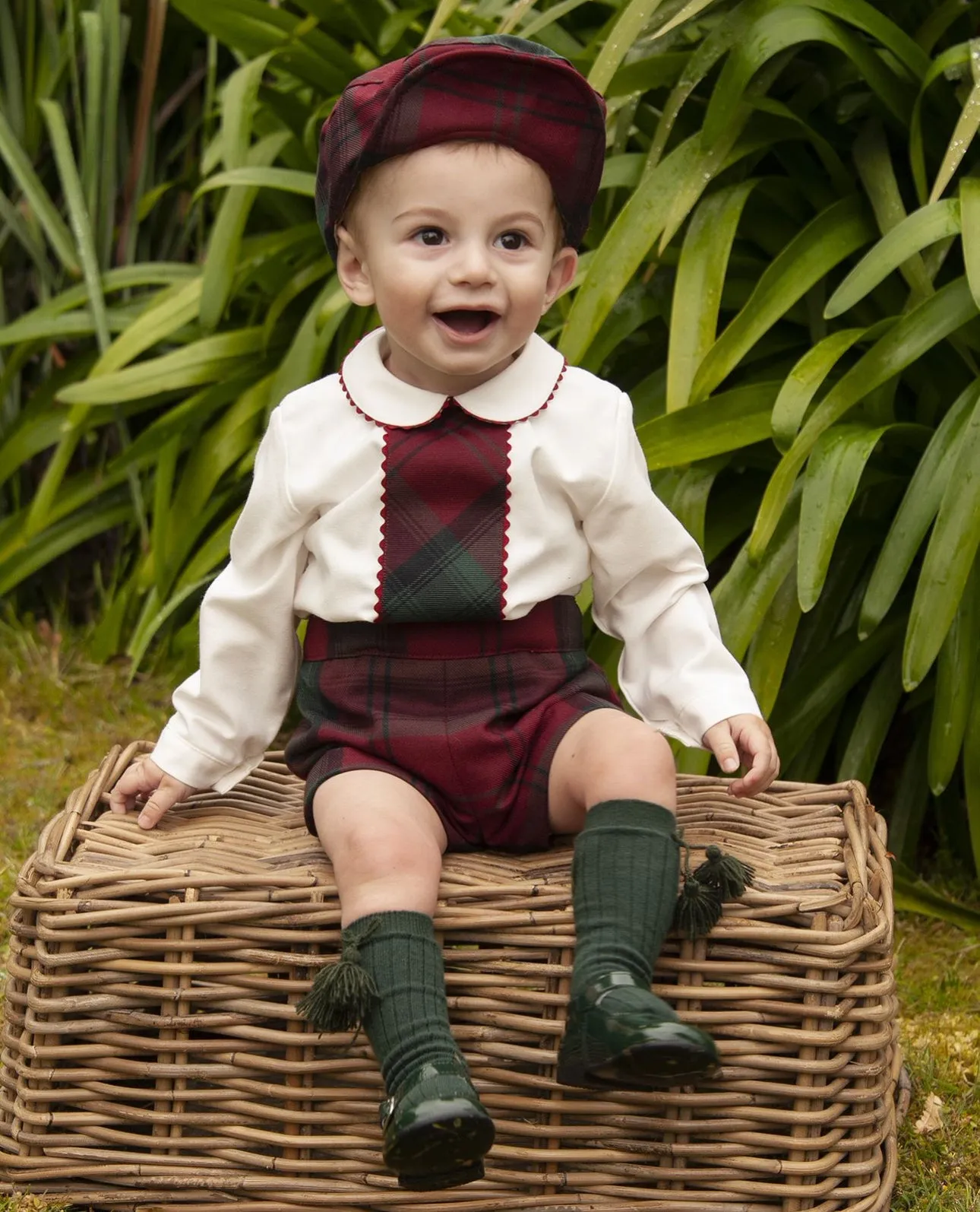 Boy's Tartan Plaid Romper