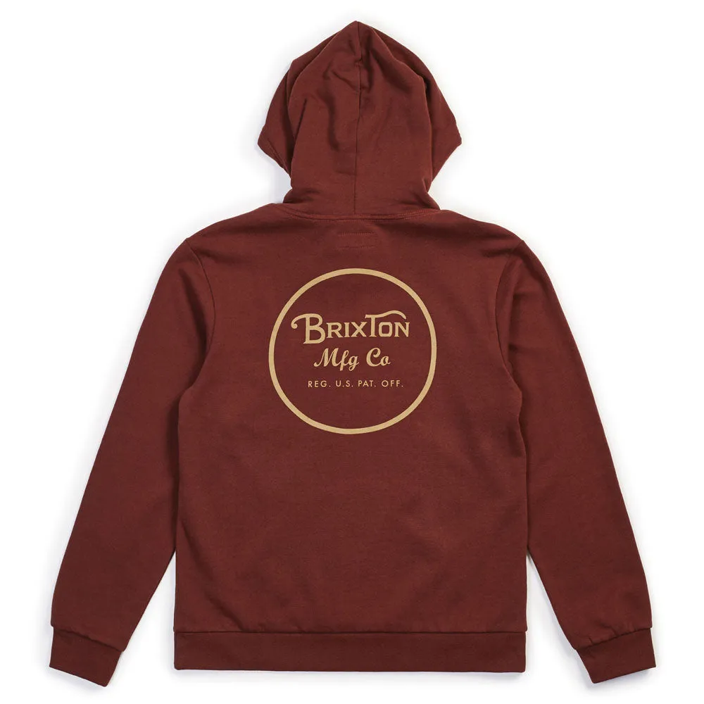 Brixton Wheeler Intl Pullover Hoodie Chestnut