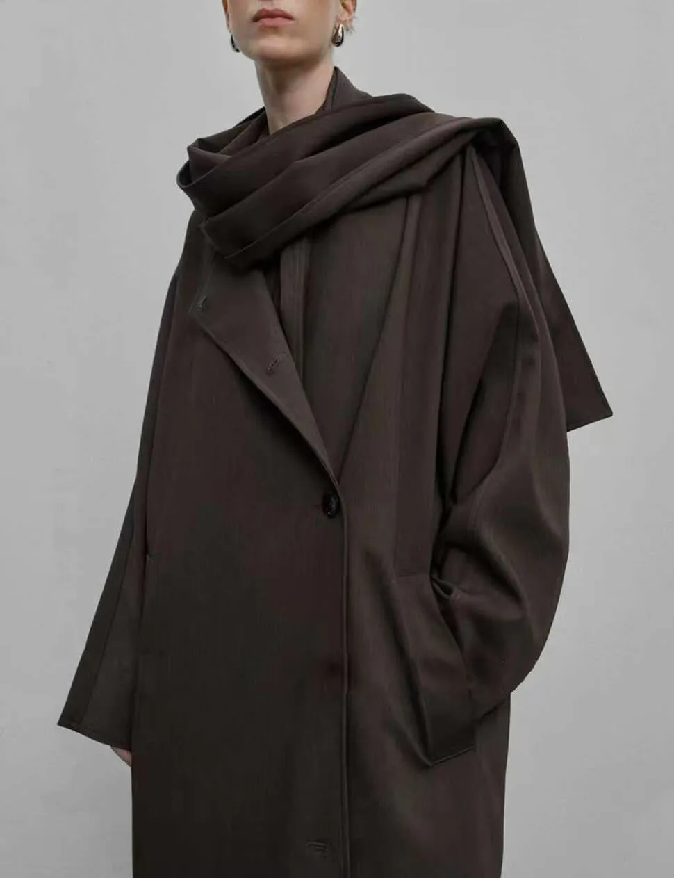 Brown Scarf Coat