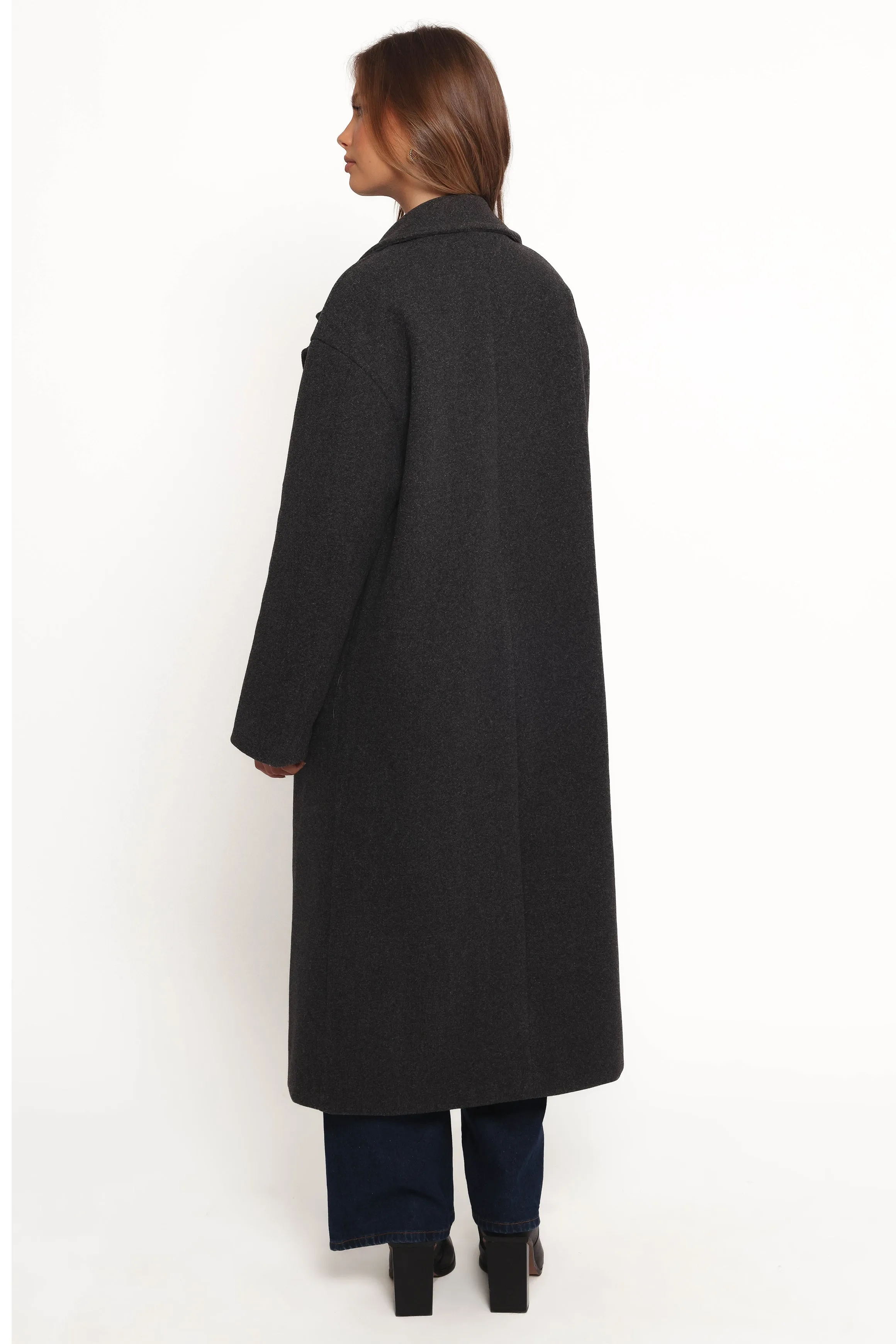 Brylie Oversized Coat - Charcoal