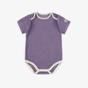 Cache-couche mauve en ratine, bébé || Purple bodysuit in terry, baby