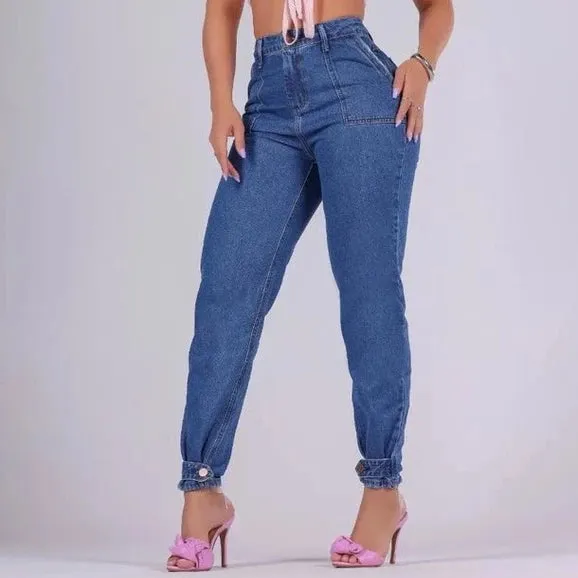 Calça Mom Jeans 34 ao 46 com Bolso Chapado Hierarquia Jeans