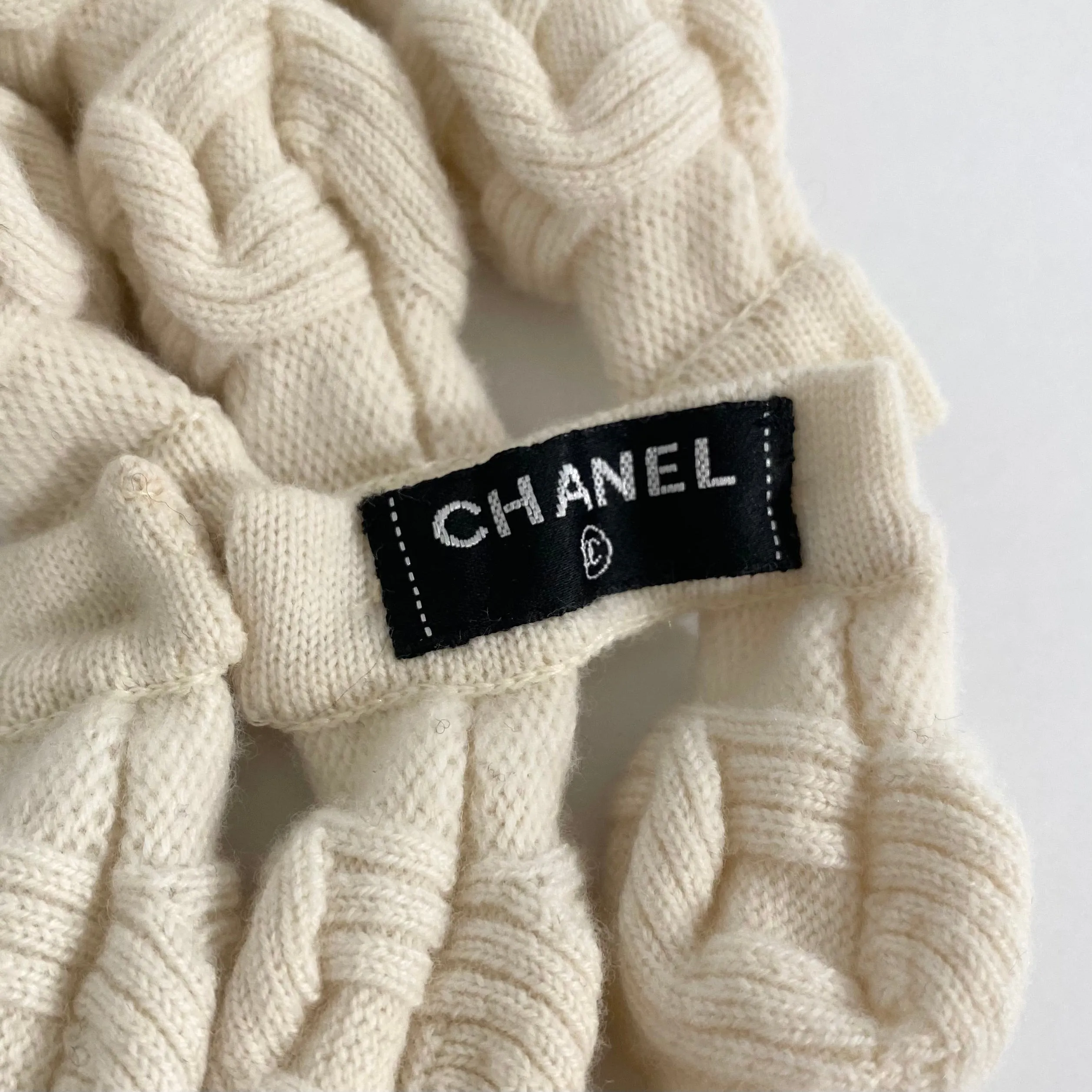 Chanel Cream Chunky Knit Necklace