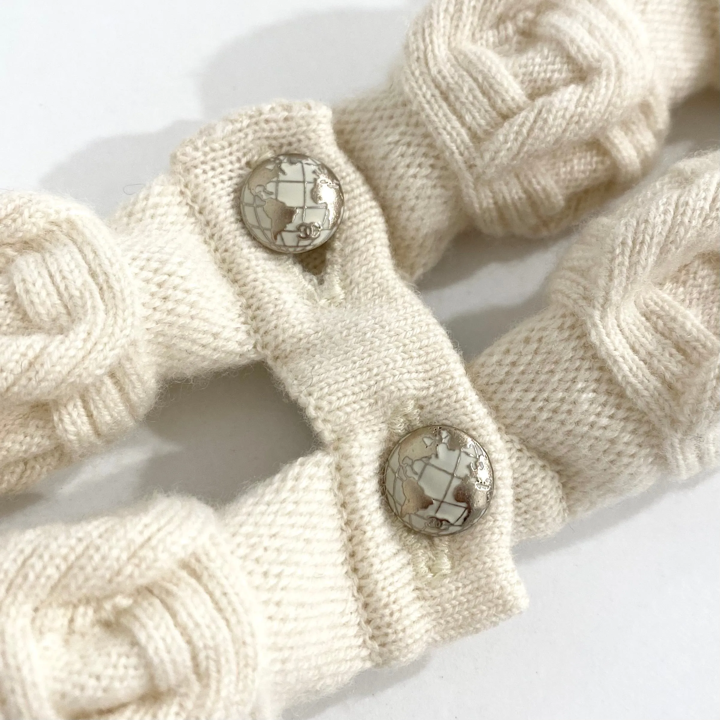 Chanel Cream Chunky Knit Necklace