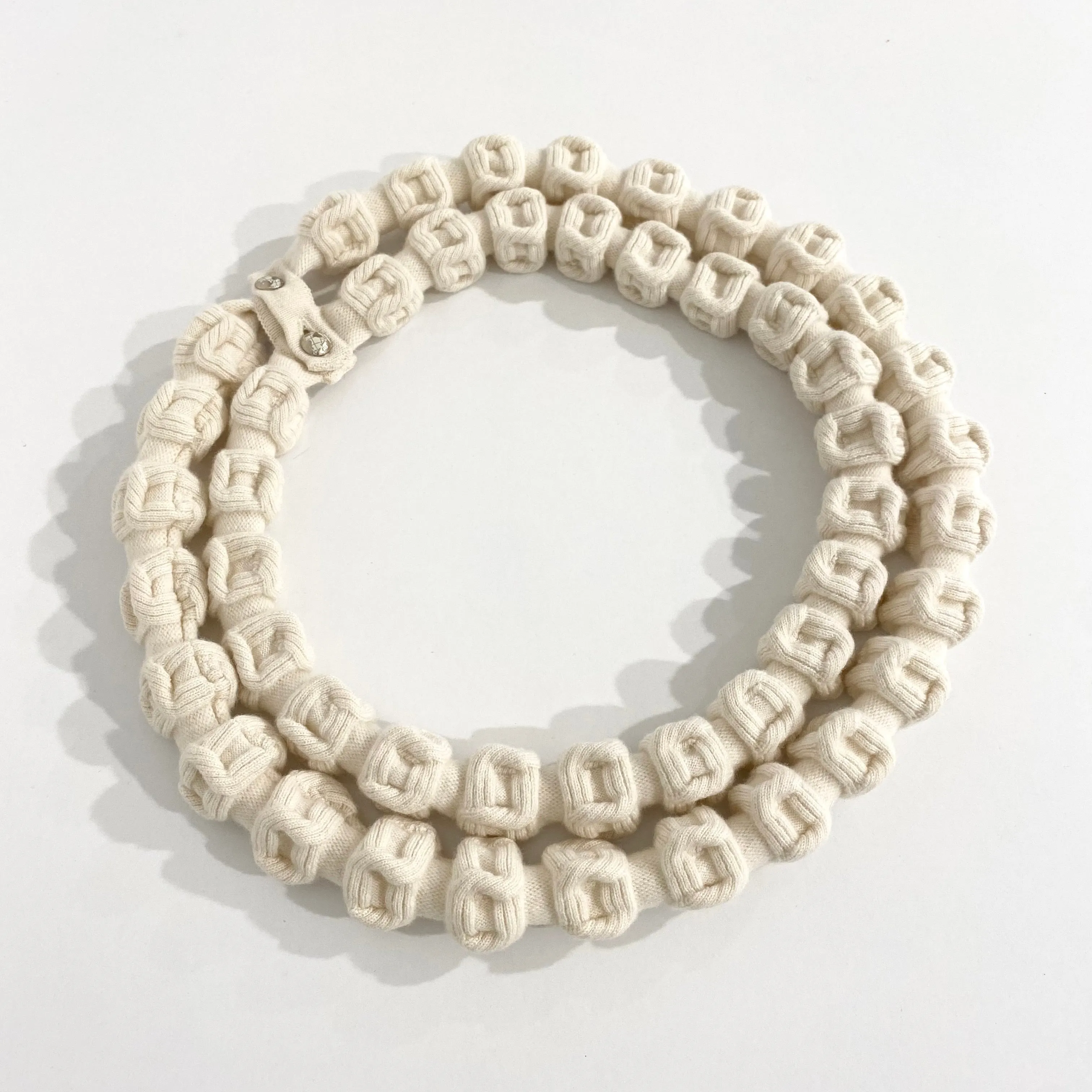 Chanel Cream Chunky Knit Necklace