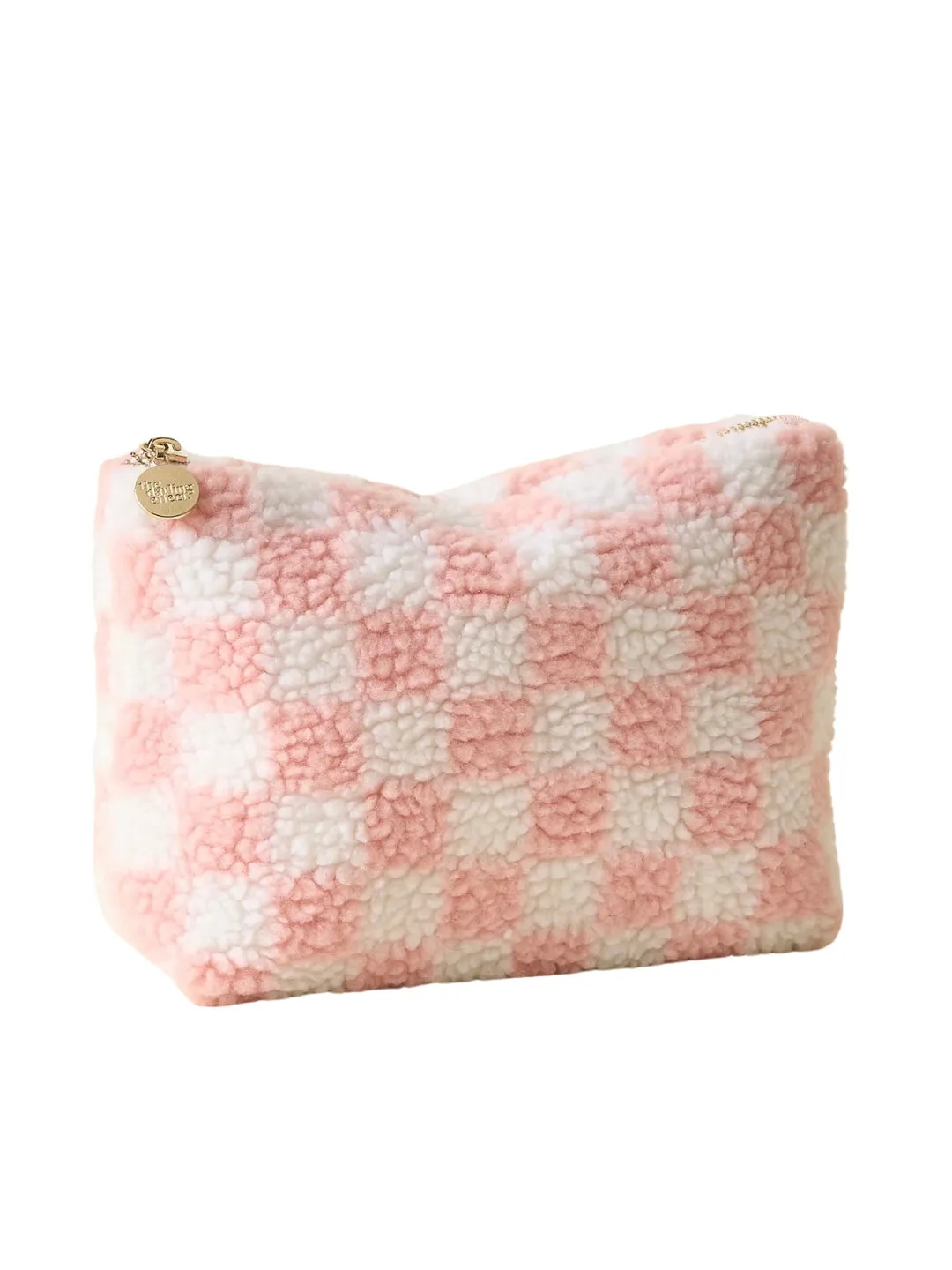 Checkered Teddy Pink Pouch