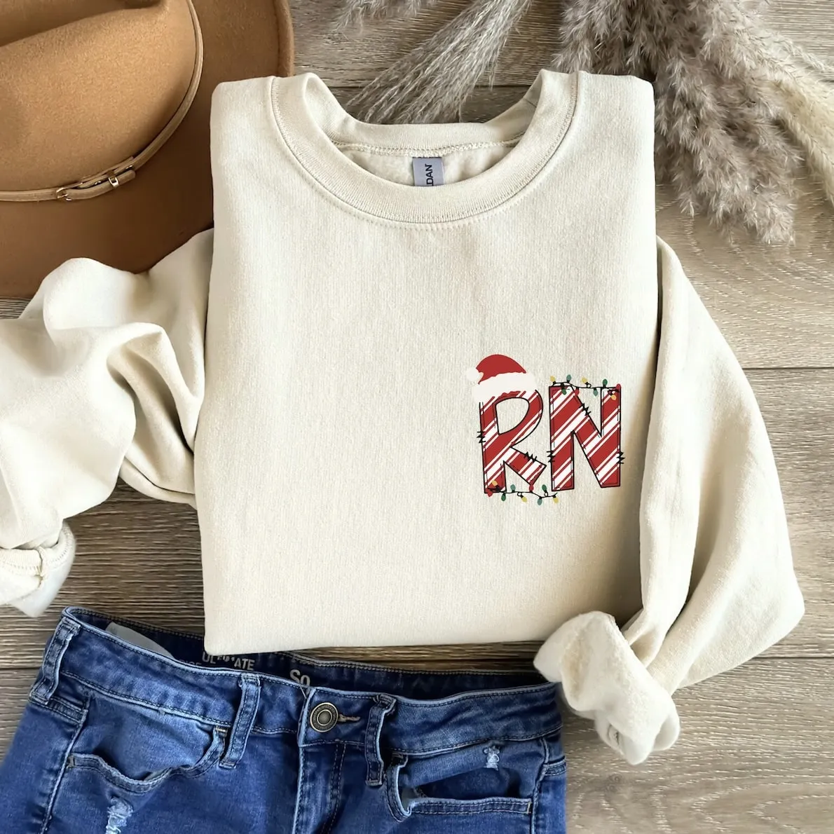 Christmas RN Candy Cane Sweatshirt – Festive Holiday Apparel