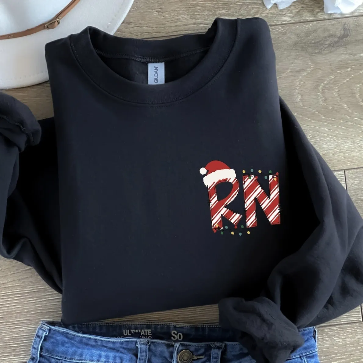 Christmas RN Candy Cane Sweatshirt – Festive Holiday Apparel