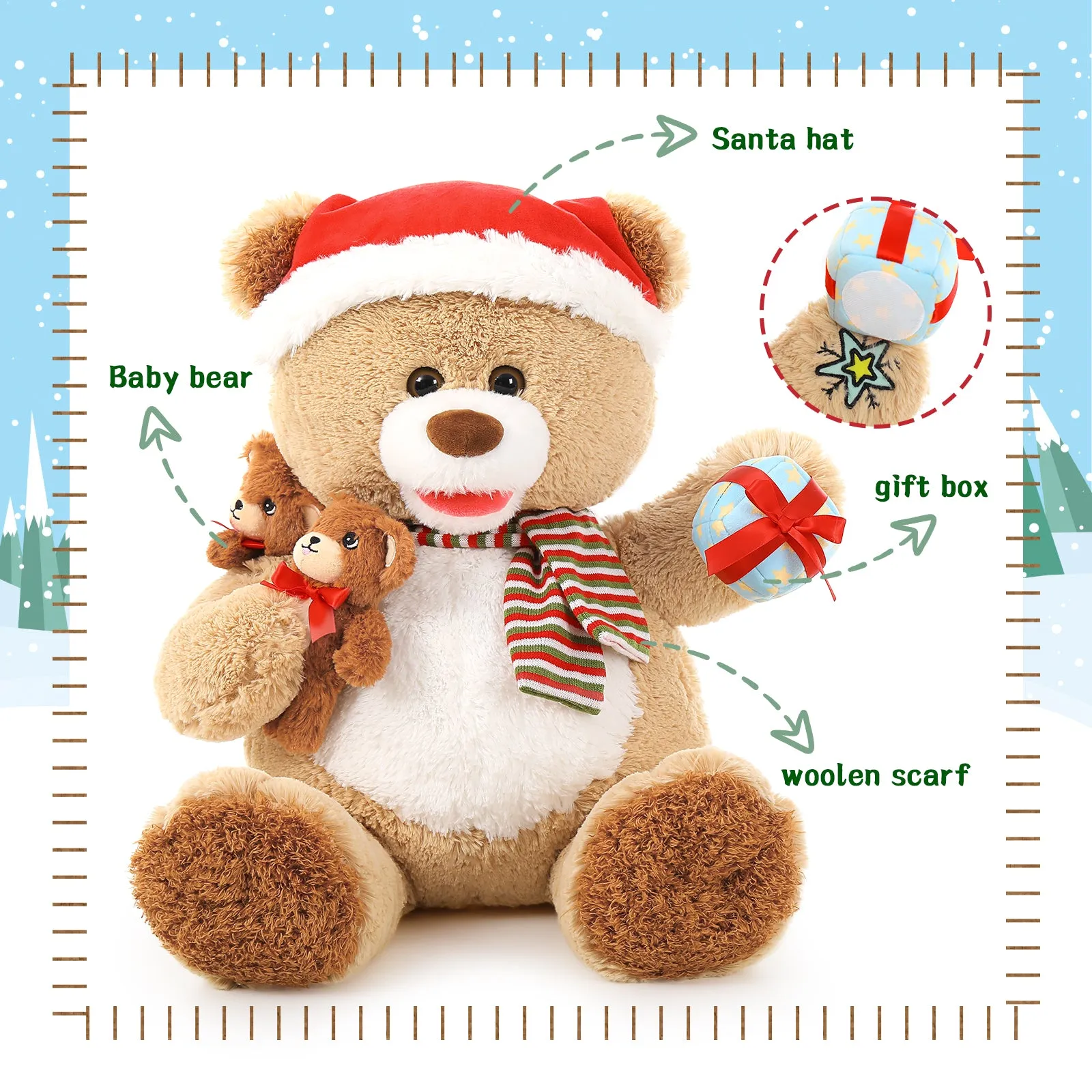 Christmas Teddy Bear Plush Toys, 24 Inches