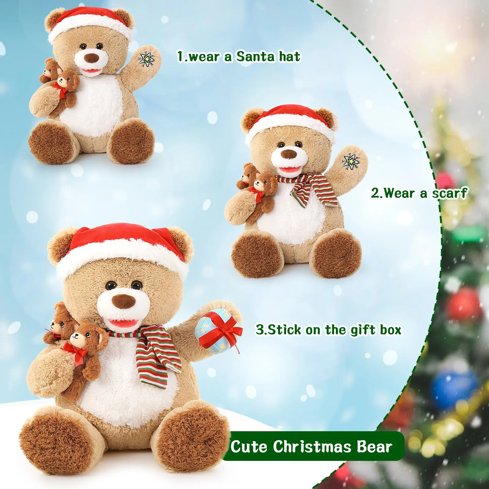 Christmas Teddy Bear Plush Toys, 24 Inches