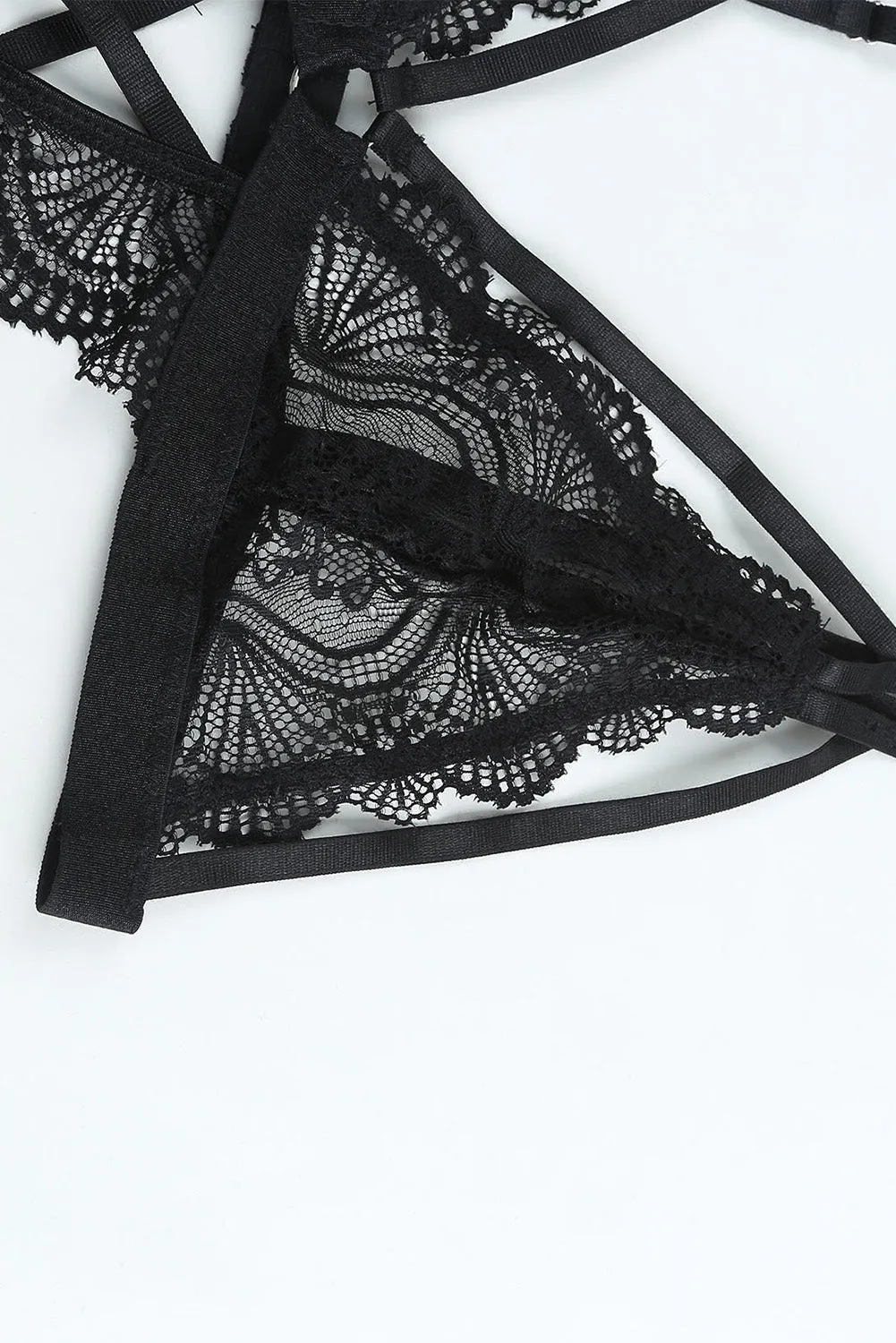 Circle Connected Strappy Lace Teddy Lingerie