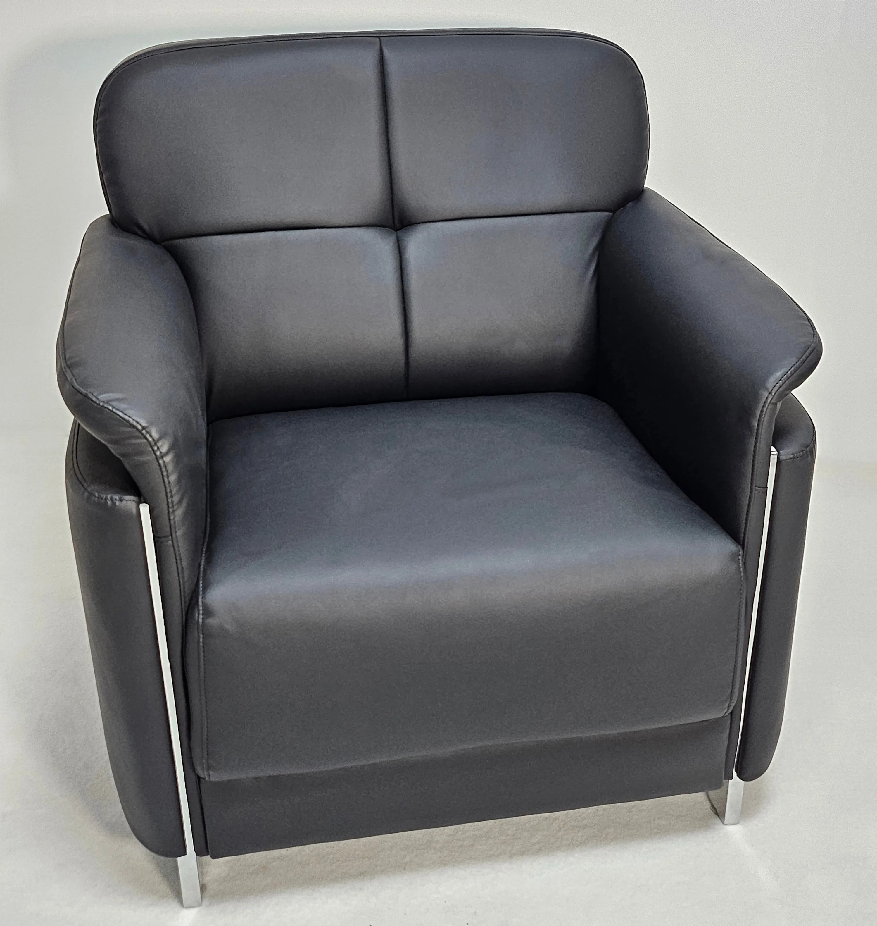 Contemporary Chesterfield Design Black Leather Sofa Set - Single, Twin and Triple Seat Available - HB-810