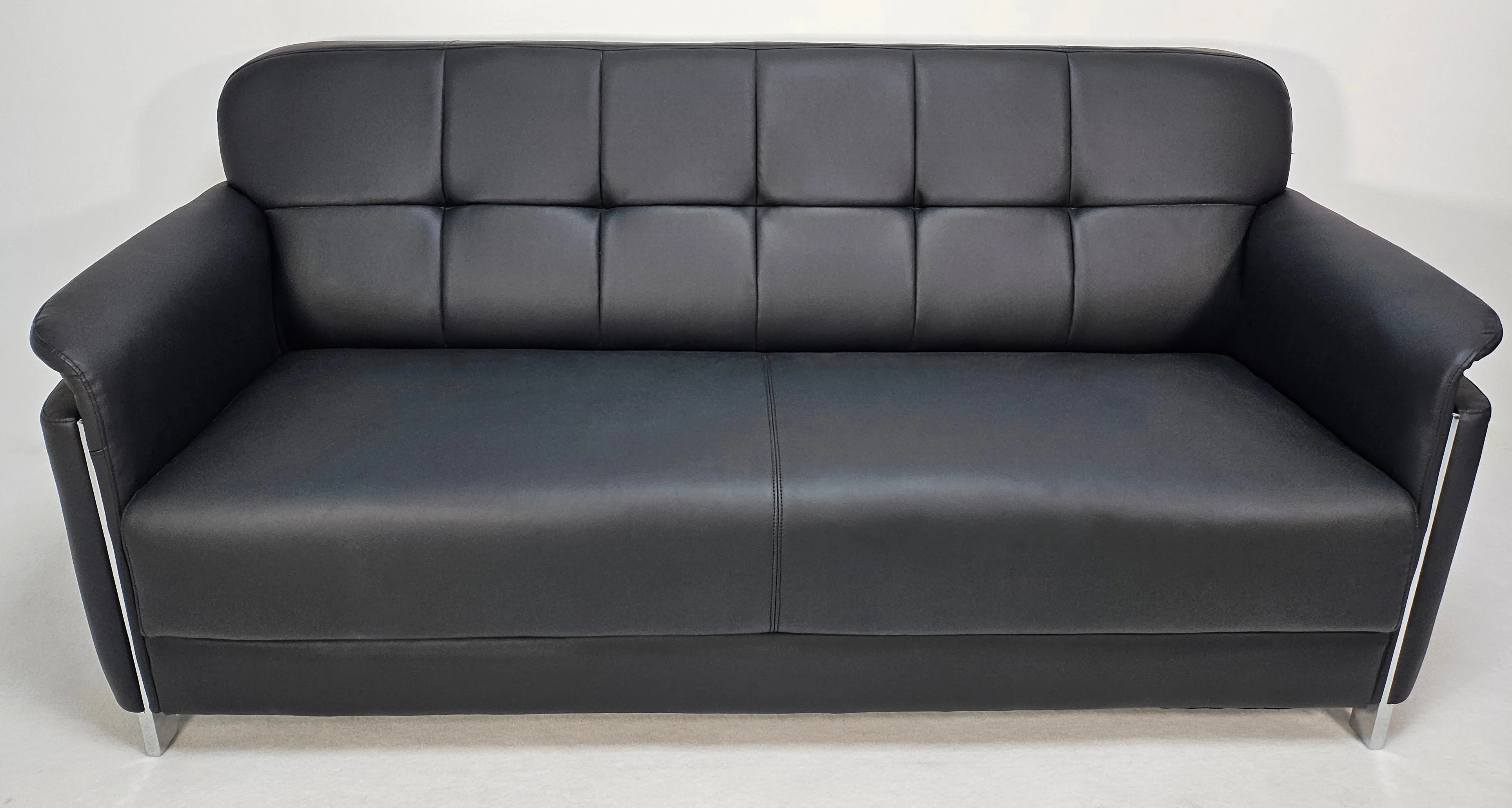 Contemporary Chesterfield Design Black Leather Sofa Set - Single, Twin and Triple Seat Available - HB-810