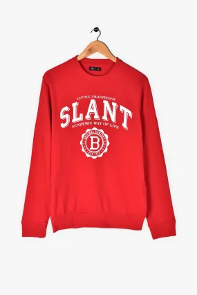 CONTRASTING SLOGAN SWEATSHIRT