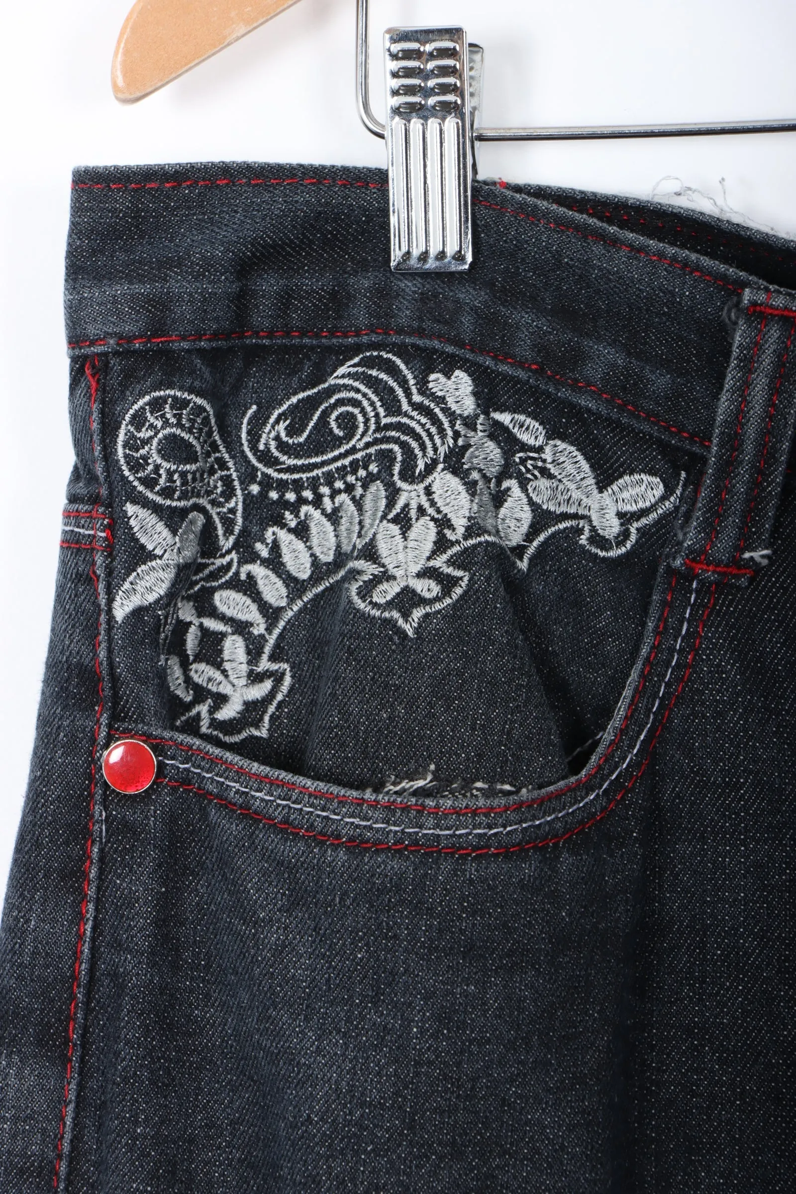 COOGI Orange Paisley Embroidered Y2K Jeans (40)