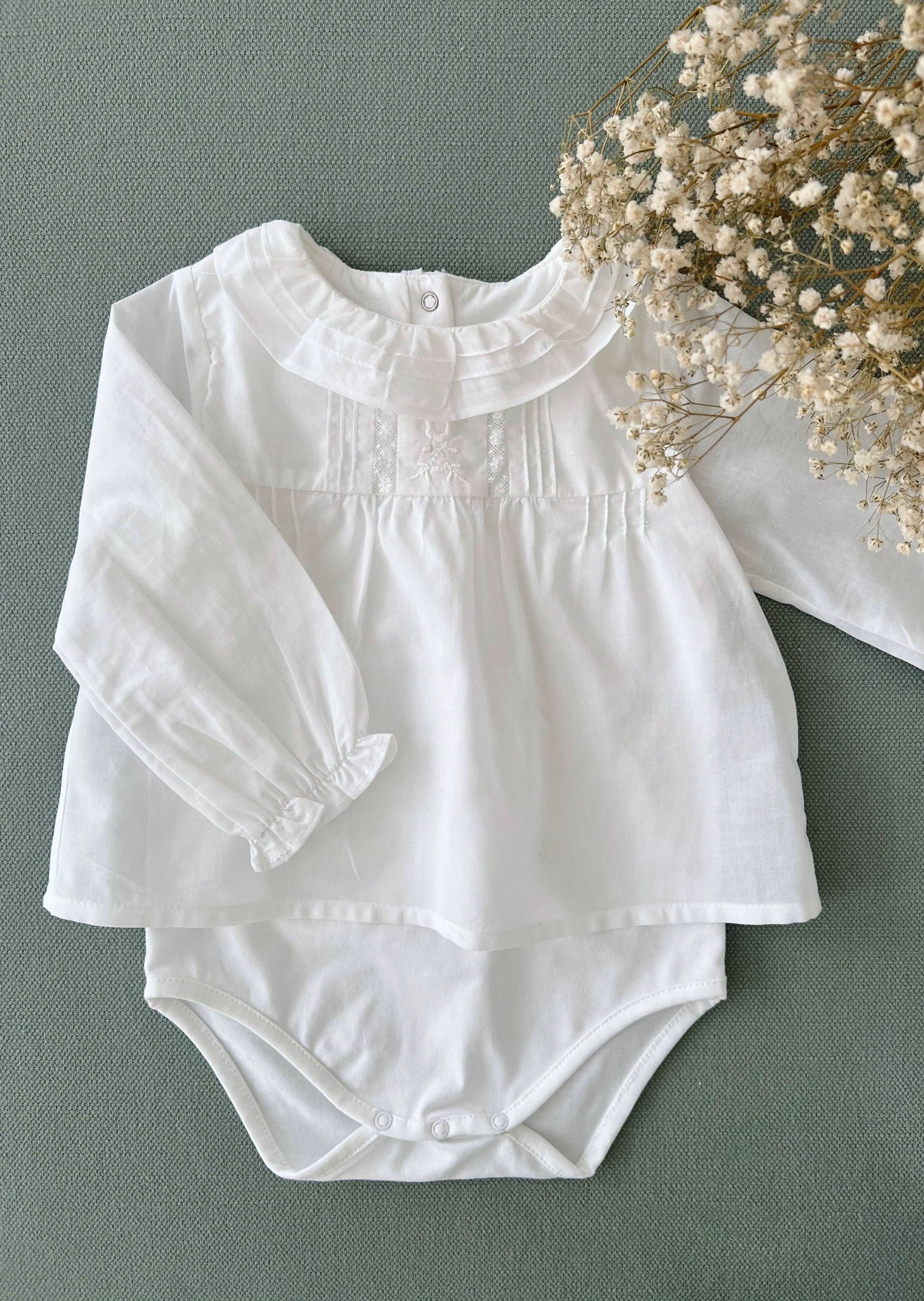 Cotton Voile Embroidered Bodysuit