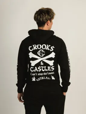 CROOKS & CASTLES CROOKS SKULL BUNNY X-BONE PULLOVER HOODIE