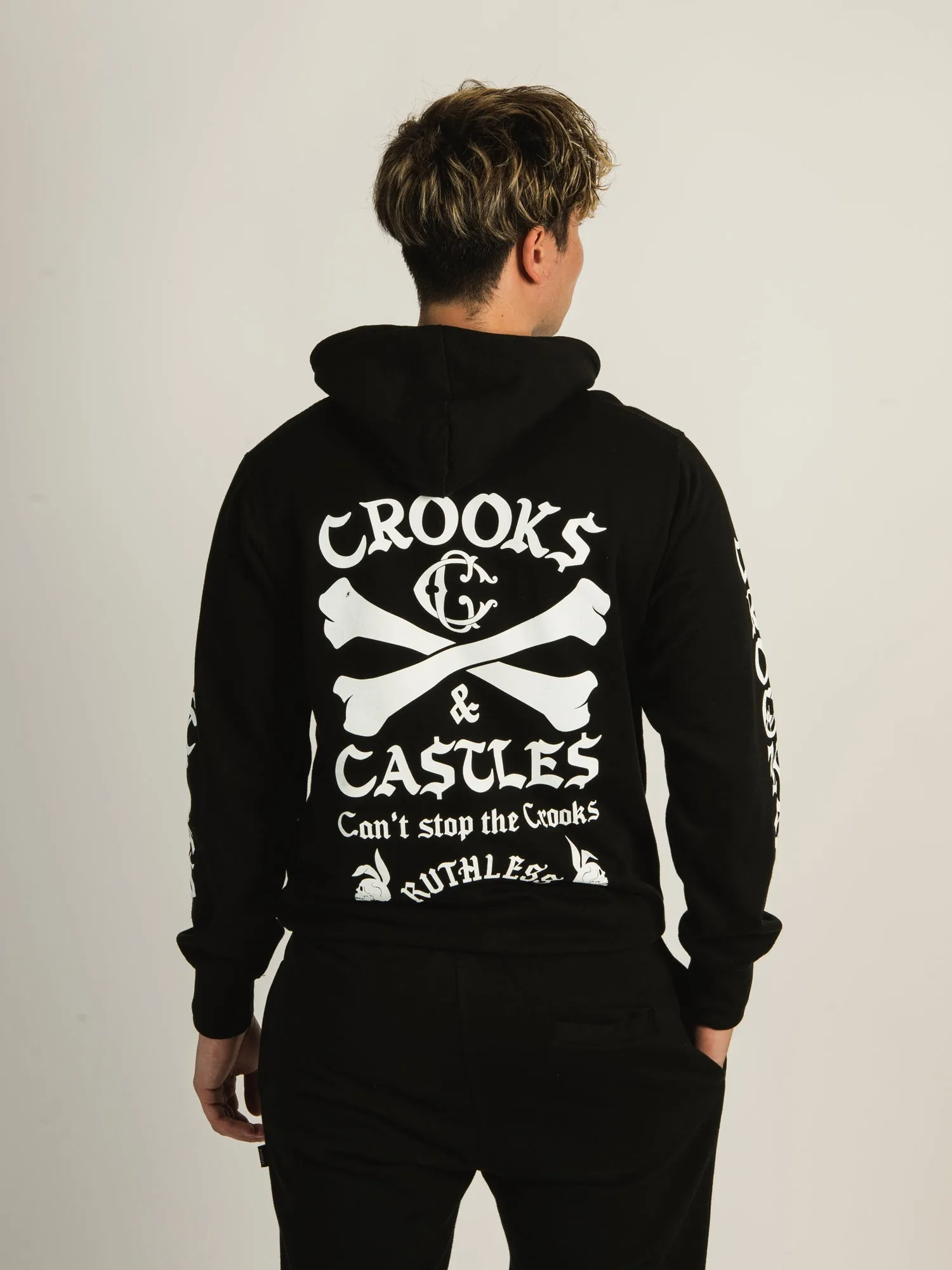 CROOKS & CASTLES CROOKS SKULL BUNNY X-BONE PULLOVER HOODIE