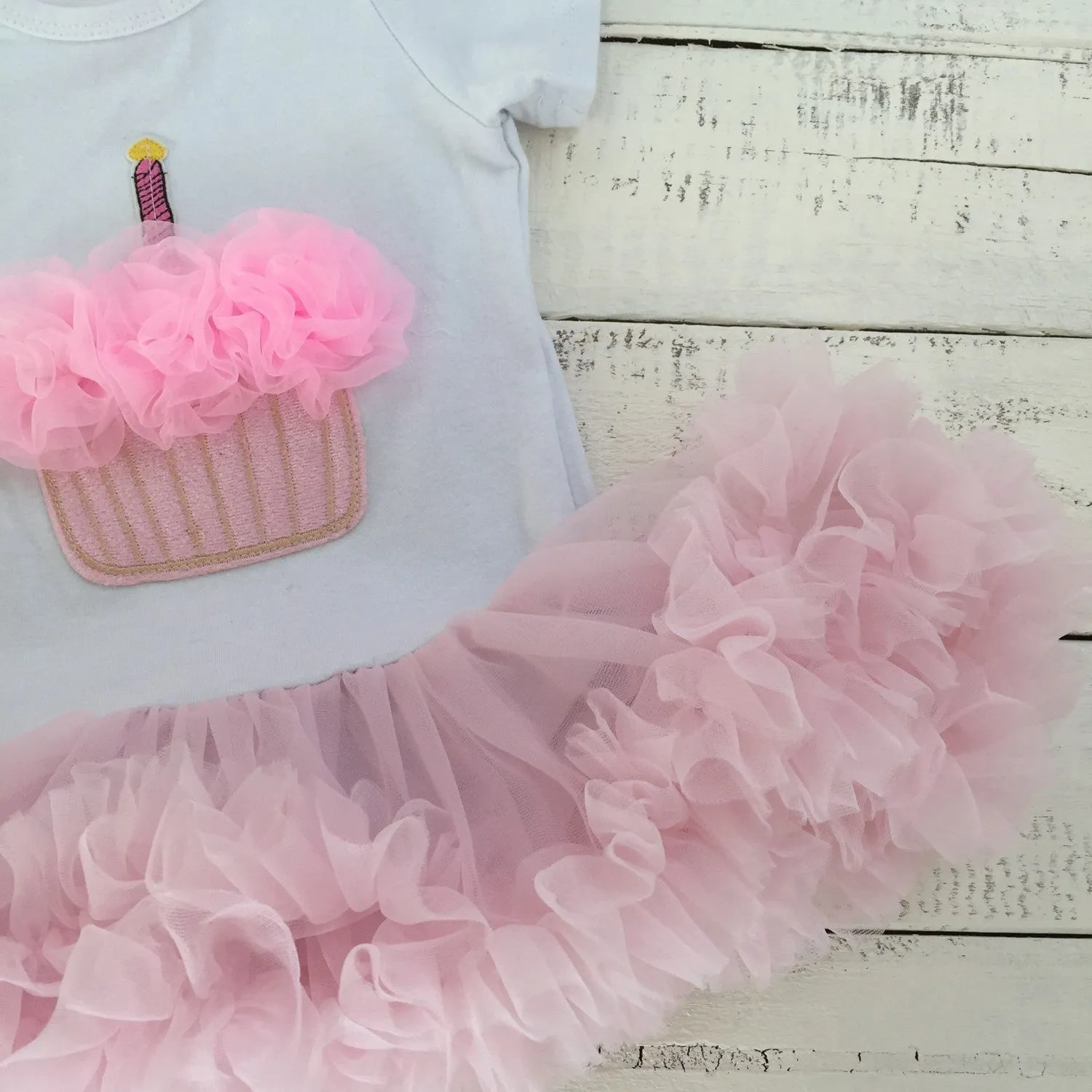 Cupcake Tutu Dress and matching rhinestone headband - Pink